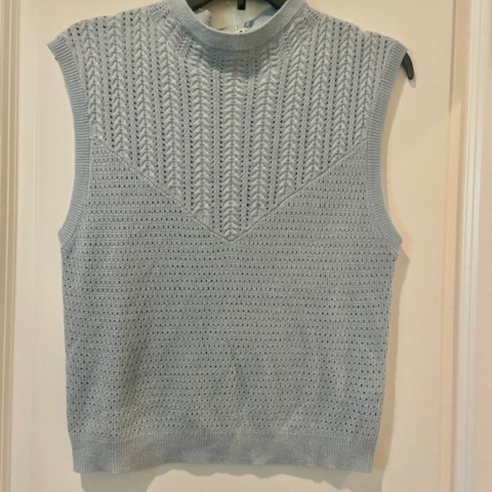 Free People Light Blue Knit Sleeveless Camisole